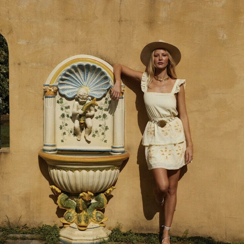 NWT Chasing Unicorn Don’t Wait Too Long Cotton Gauze Mini Dress Pale Yellow Sz S